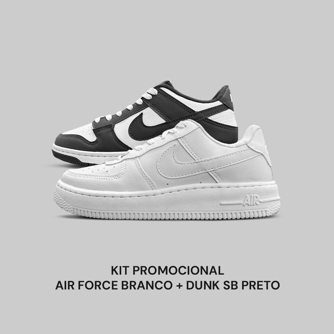 Kit Air Force Branco + Dunk Preto ²